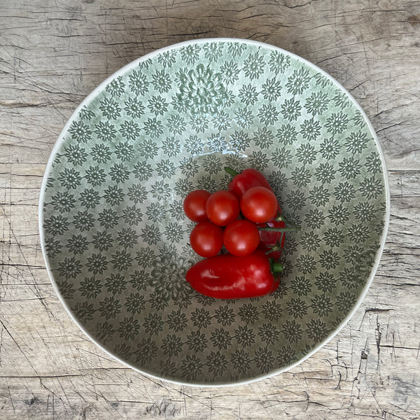 Wonki Ware Salad Bowl - Small - Dark Green Lace