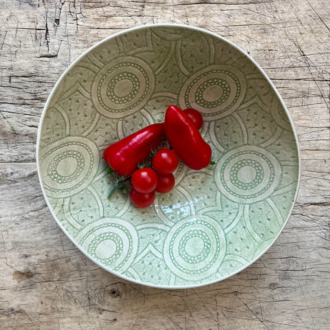 Wonki Ware Salad Bowl - Small - Spearmint Lace