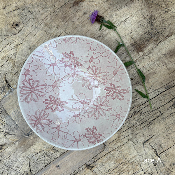 Wonki Ware Salsa or Tapas Dish - Pink Lace