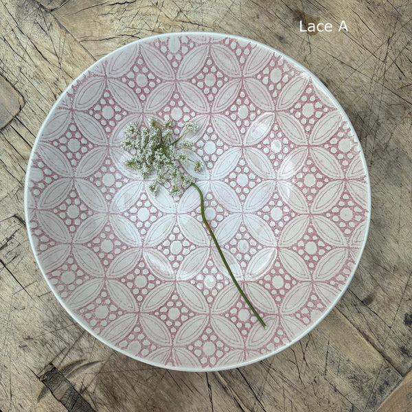 Wonki Ware Small Spaghetti Bowl - Pink Lace