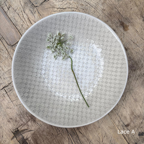 Wonki Ware Small Spaghetti Bowl - Warm Grey Lace