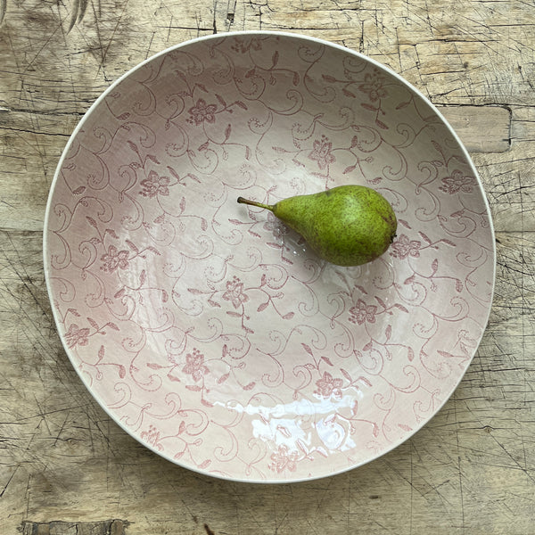 Wonkiware Large Spaghetti Bowl - Pink Lace Pattern