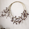 Wooden Beaded Wreath - Brass and Ruby Red