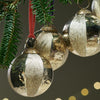 Etched Gold Stripe Baubles - Set of Four