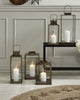 Lyon Antiqued Brass and Glass Lantern Range