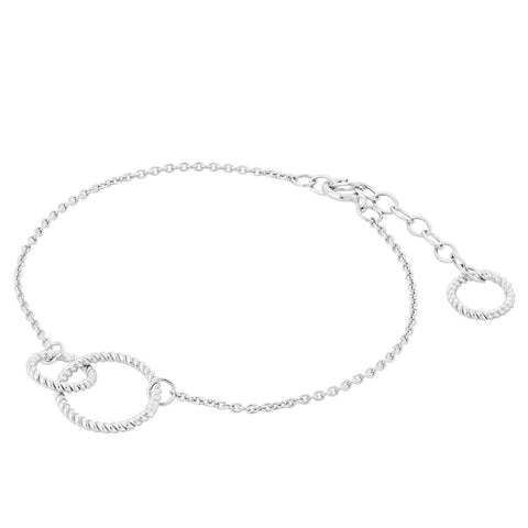 Double Twisted Circles Bracelet - Silver - Pernille Corydon