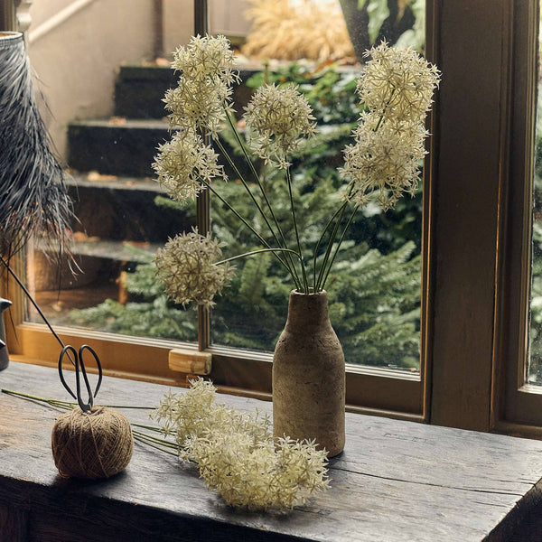 Faux Cream Allium Stem - Three Flowerheads per Stem