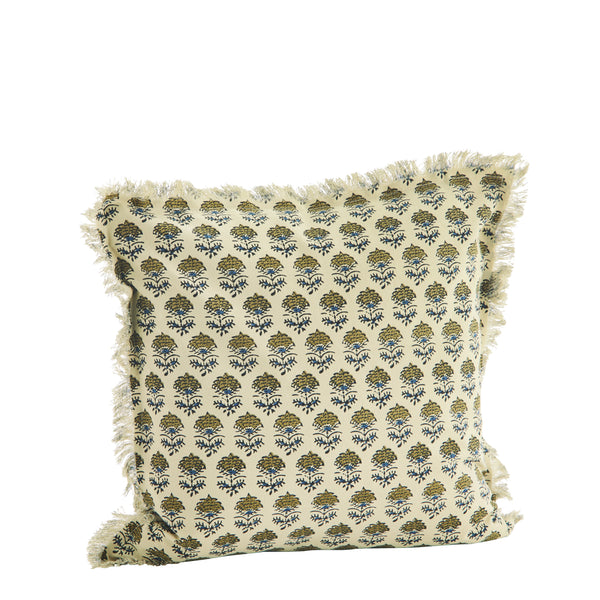 <strong>Printed Cotton Cushion with Fringes</strong><br>