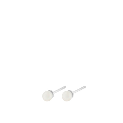 Lagoon Pearl Stud Earrings Silver