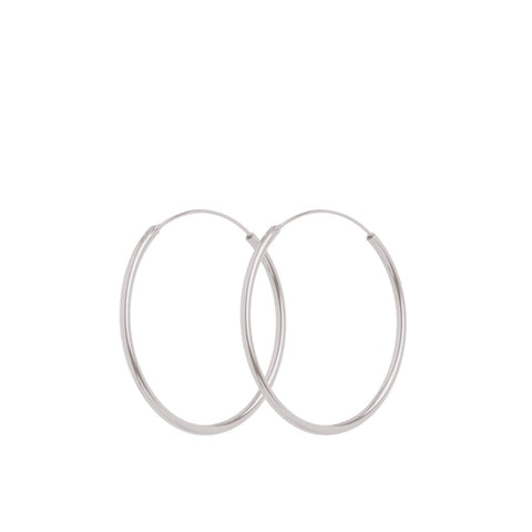 Plain Hoop Earrings - Silver - Pernille Corydon