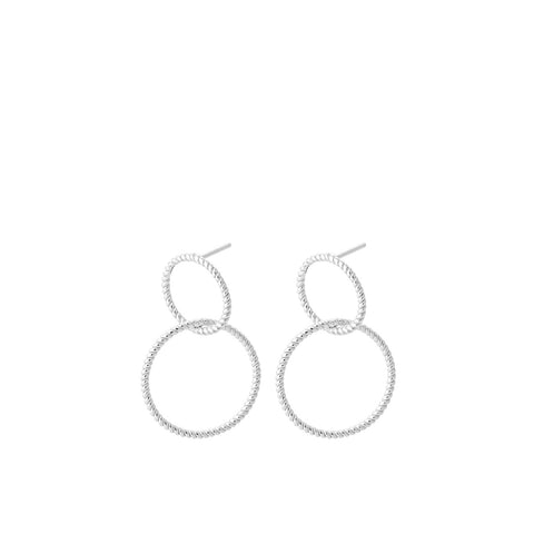 Double Twisted Earrings - Silver - Pernille Corydon