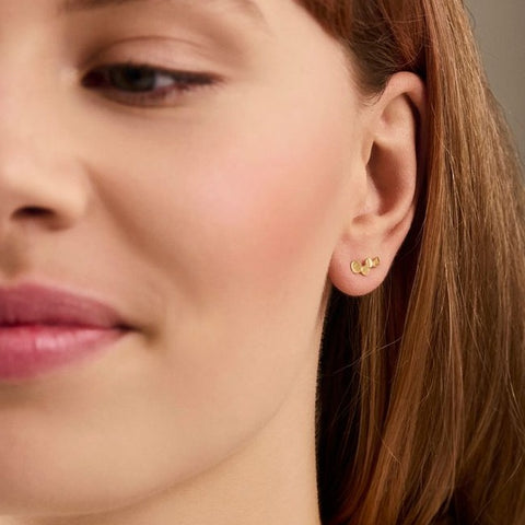Pernille Corydon Jewellery - Small Rose Earsticks e-535-gp - Gold Plated Recycled Sterling Silver