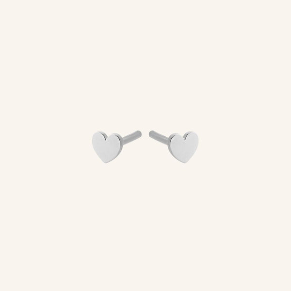 Mini Heart Earsticks - Silver - Pernille Corydon