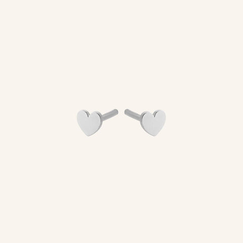 Mini Heart Earsticks - Silver - Pernille Corydon