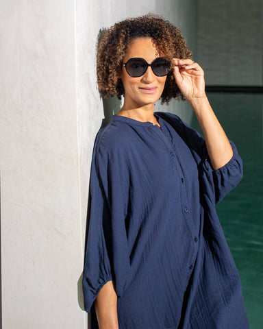 Dora Dress - Navy - Chalk