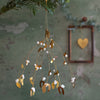 Brass Mistletoe and White Berry Bunch - 26cm