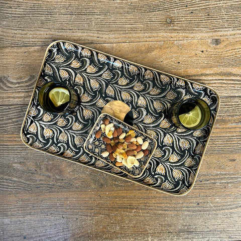 Enamelled Albizia Tray - Medium - Boncoeurs