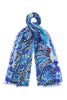 Forever Blue Embroidered Wool Scarf from Jo Edwards