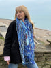 Forever Blue Embroidered Wool Scarf from Jo Edwards