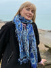 Forever Blue Embroidered Wool Scarf from Jo Edwards