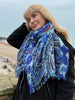 Forever Blue Embroidered Wool Scarf from Jo Edwards