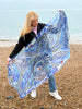 Forever Blue Embroidered Wool Scarf from Jo Edwards