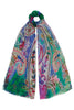 Amara Embroidered Wool Scarf from Jo Edwards - Blues
