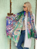 Amara Embroidered Wool Scarf from Jo Edwards - Blues