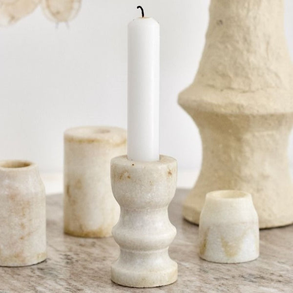White Marble Candle Holder﻿
