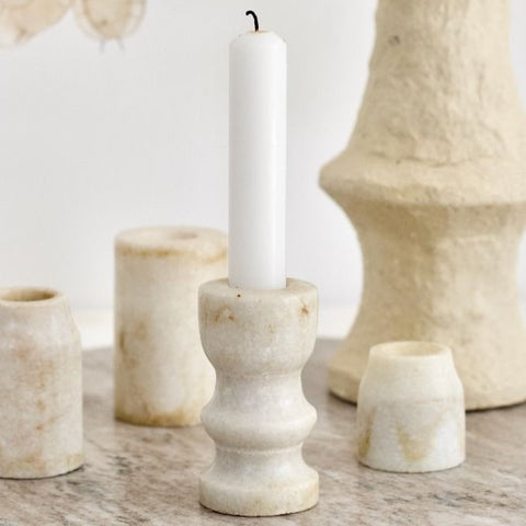 White Marble Candle Holder﻿