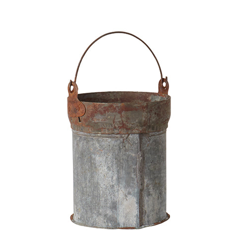 Little Vintage Rusty Iron Bucket - Greige - Home & Garden - Chiswick, London W4 