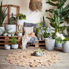 Decorative Round Jute Rug - 150cm Diameter- Style A - Greige - Home & Garden - Chiswick, London W4 