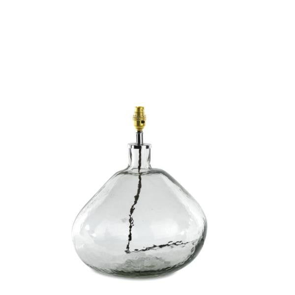 Bulbous Hand Blown Glass Lamp with Optional Jute Shade - Greige - Home & Garden - Chiswick, London W4 