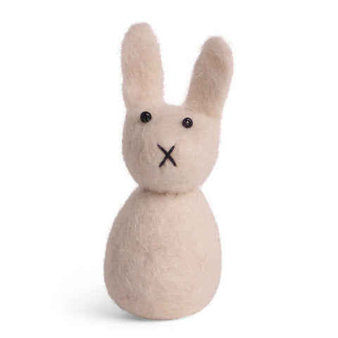 Small White Felt Bunny with Hanging String