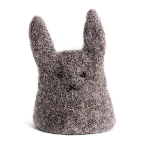 Felt Bunny Egg Cosy - Grey - Fairtrade made in Nepal