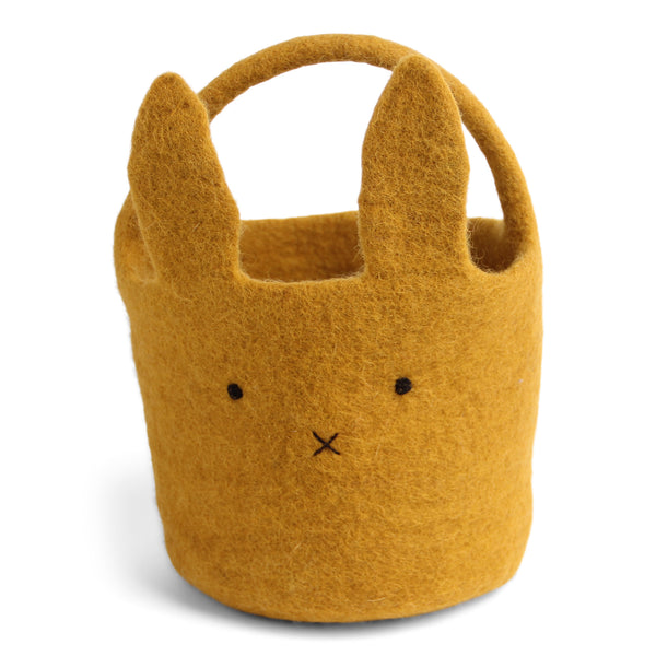 Felt Bunny Basket - Ochre
