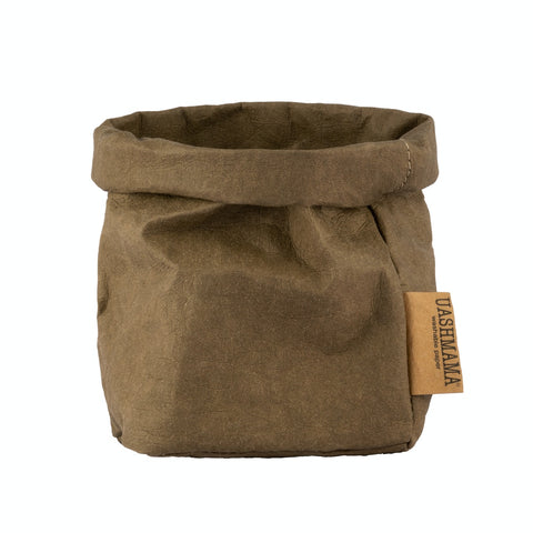 Washable Paper Bag from Italy - Olive