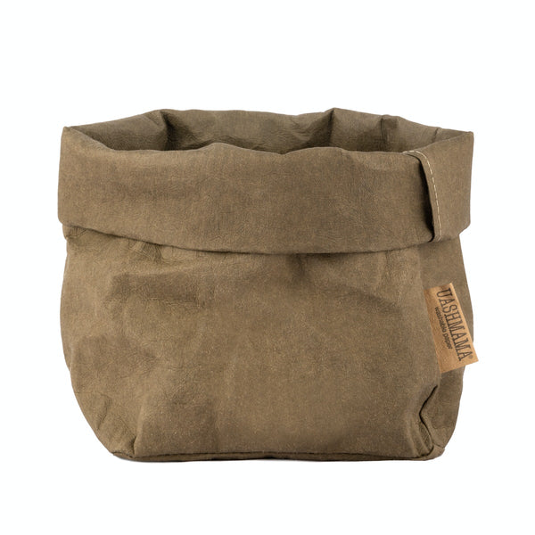 Washable Paper Bag from Italy - Olive
