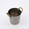 Small Stainless Steel Food Presentation Buckets with Brass Handles