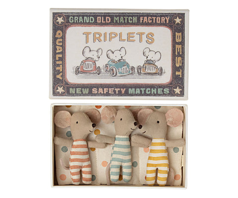 Maileg Baby Mice Triplets in a Matchbox