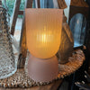 Use Anywhere Battery LED Lamp Glass Old Pink