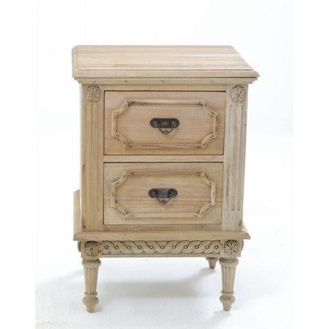Two Drawer Vintage Style Bedside Table