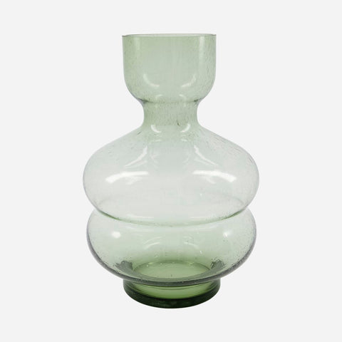 Sculptural Bubble Glass Vase - Green