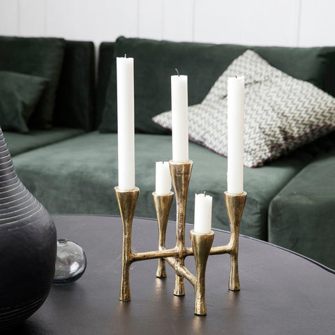 five candle brass candle stand Tristy House Doctor