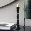 rustic iron with black finish candlestick