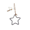 Silver Beaded Hanging Star Decoration 