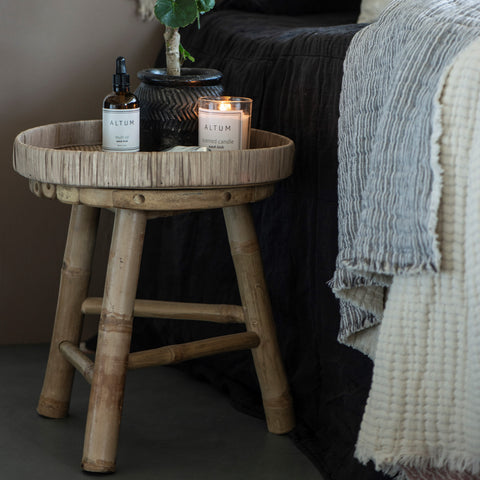 Little bamboo stool with three legs