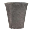 aged black clay flowerpot set of two