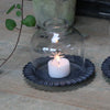 Glass Dome Tealight Lantern on Metal Plate - Greige - Home & Garden - Chiswick, London W4 