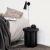 Solid mango wood side table stained black